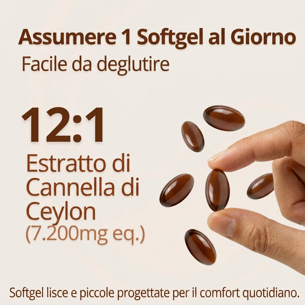 Cannella di Ceylon equivalente a 7200mg con Olio MCT