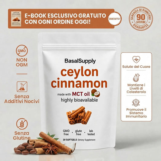 Cannella di Ceylon equivalente a 7200mg con Olio MCT