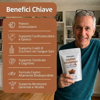Cannella di Ceylon equivalente a 7200mg con Olio MCT