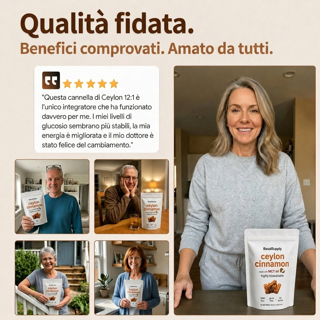 Cannella di Ceylon equivalente a 7200mg con Olio MCT